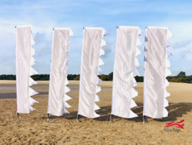 5 Grijs/Witte baniervlaggen huren