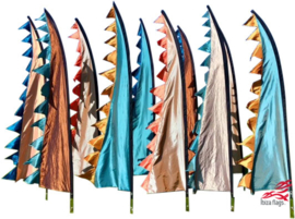 10 Pastel festivalvlaggen 2.90m met driehoekjes huren