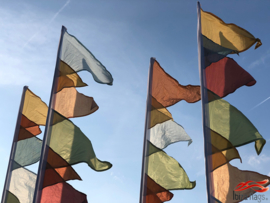 10 Pastel festival vlaggen 3.90m recht model huren