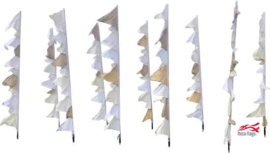 10 Witte festivalvlaggen 2.50m recht model huren