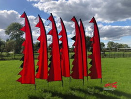 10 rode kerstvlaggen 2.90m