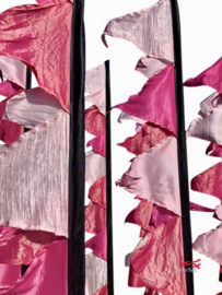 10 Roze festivalvlaggen 2.50m recht model huren