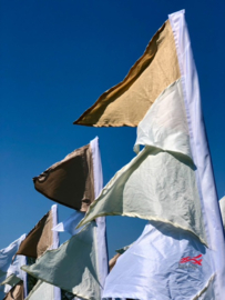10 Witte festivalvlaggen 2.50m recht model huren