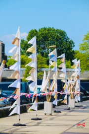Festival vlaggen voor Happinez Festival Amsterdam
