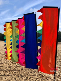5 Multicolor baniervlaggen met driehoekjes huren