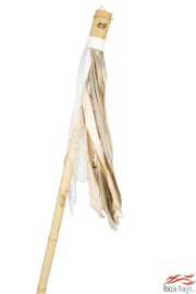 Witte Ibiza vlag met bamboe paal