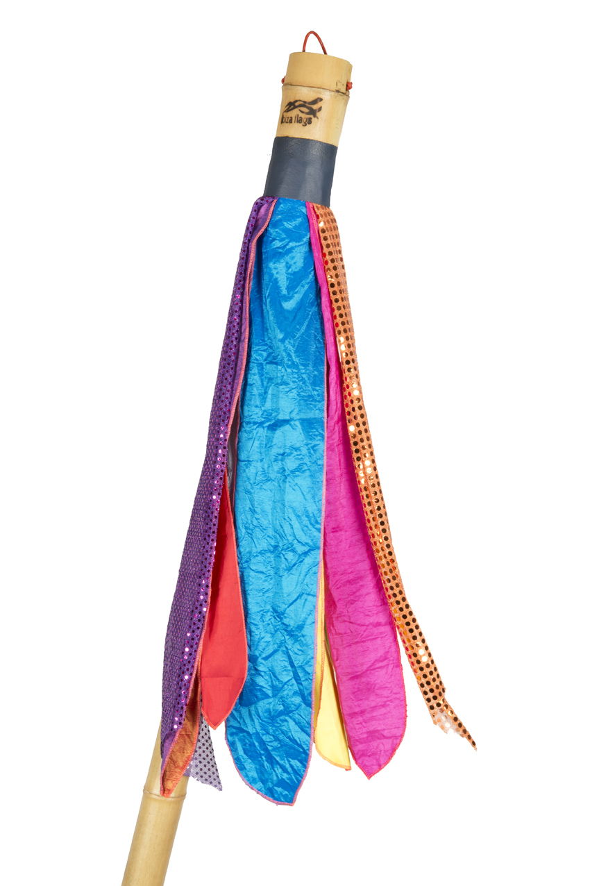 Ibiza vlag Multicolor met bamboe paal