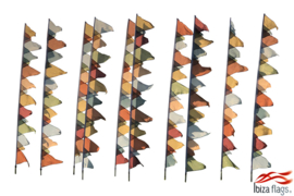 10 Pastel festival vlaggen 3.90m recht model huren