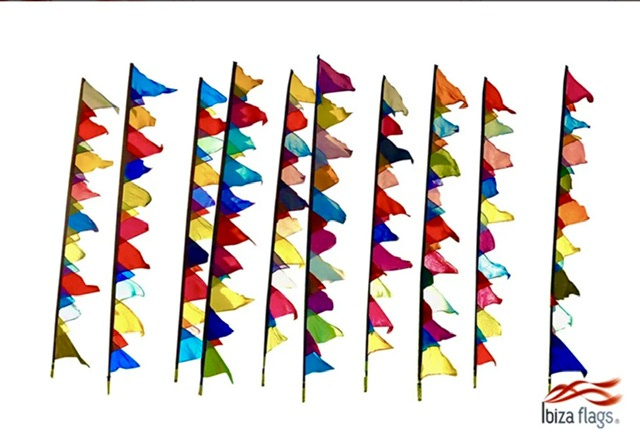 10 festival vlaggen 3.90m huren Multicolor