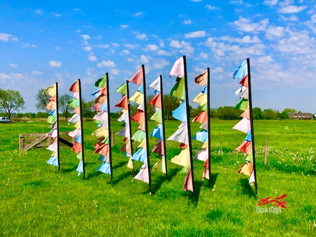 10 festivalvlaggen 2.50m recht model Pastel