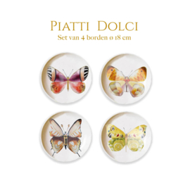 Farfalla - Piatti Dolci- Set van 4 dessert borden