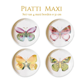 Farfalla - Piatti Maxi- Set van 4 maxi borden