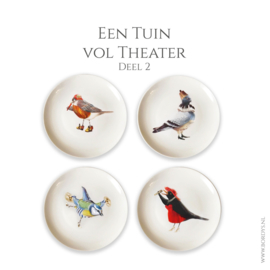 Een tuin vol theater - Deel 2 - set van 4 gebaksbordjes