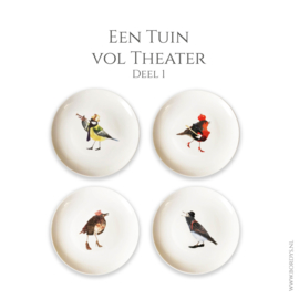 Een tuin vol Theater - Deel 1 - set van 4 gebaksbordjes