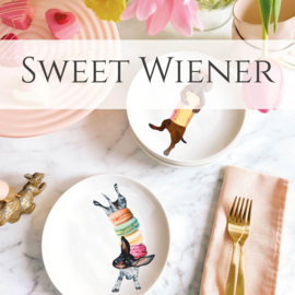 Sweet Wieners - Set van 6 gebaksbordjes