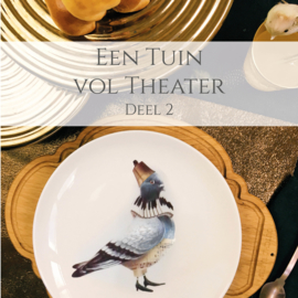 Een tuin vol theater - Deel 2 - set van 4 gebaksbordjes