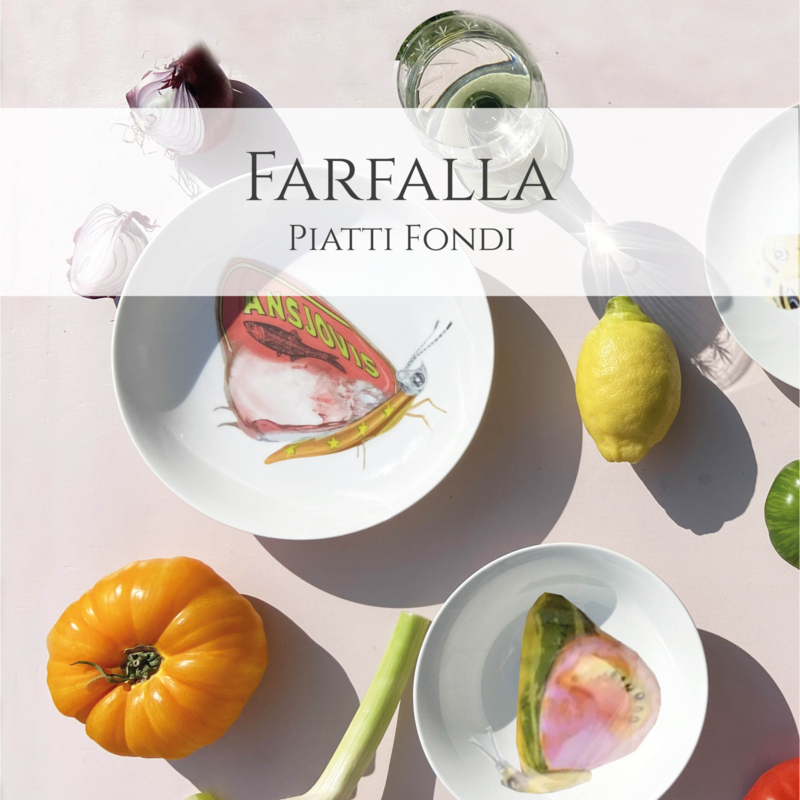 Farfalla - Piatti Fondi- Set van 4 maxi borden