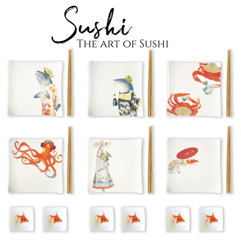B-keus The Art of Sushi - set van 6