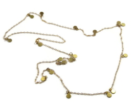 Gold plated long necklace with small charms