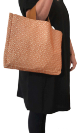 Shopping bag / laptop bag embroidered camel