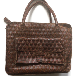 Leather handbag quilted 'Liez'