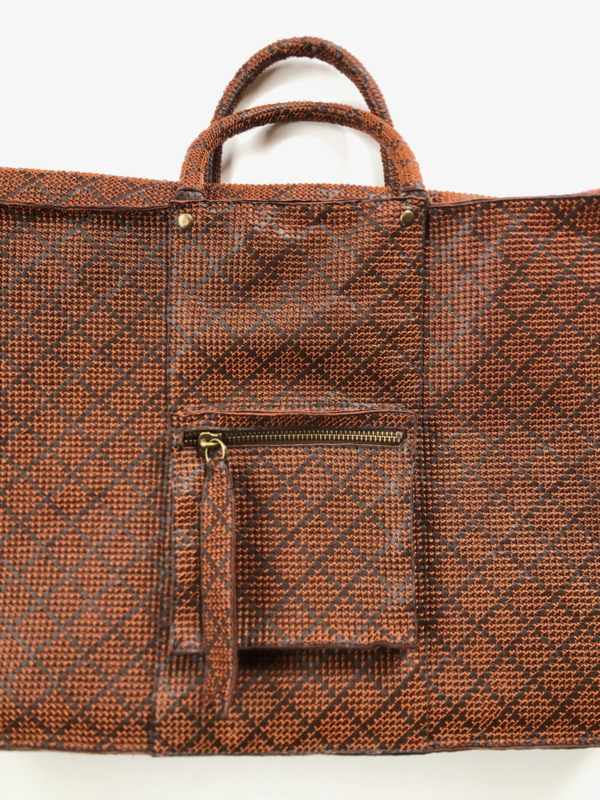 Leather embroidered working or travel bag 'Pip'