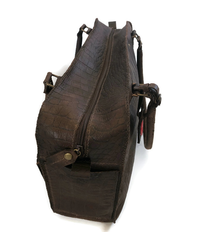 Leather working or travel bag (suitable for laptop) 'Mirthe'