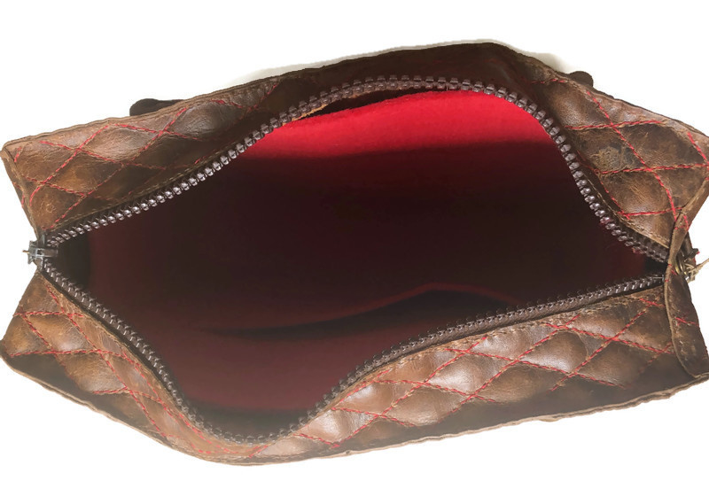 Leather handbag quilted 'Liez'