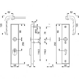 Hoppe London PC92 knop-kruk