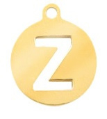 RVS bedel rond 10mm initial coin Z Goud