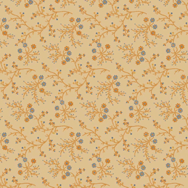 Indigo and Cheddar dotted sprigs ecru