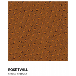 Indigo and Cheddar Rose Twill Cheddar