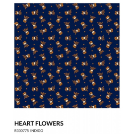 Indigo and Cheddar Heart Flowers