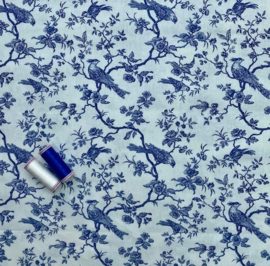 Toile de Jouy Mini Mesange blue