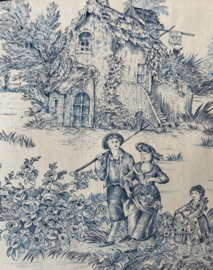 Toile de Jouy Pastorale ecru/blue