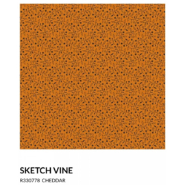 Indigo and Cheddar sketch vine - cheddar