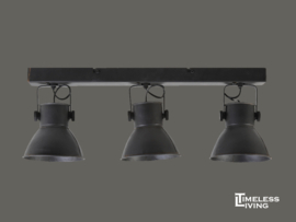Plafondlamp ELIANO 3 spots - Zwart mat metaal