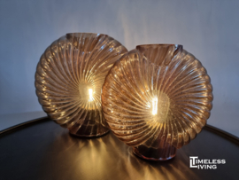 Tafellamp MILADO  - LED 16,5 x 7 cm.  glas bruin/goud op batterij