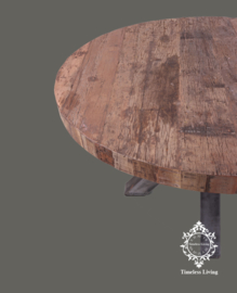 Eettafel MASSIMO - Rond Sober industrieel robuust oud hout