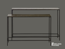 Sidetable HARTSVILLE- Set van 2 - Goud/Brons en Zwart mat metaal 119 cm.