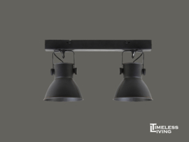 Plafondlamp ELIANO 2 spots - Zwart mat metaal