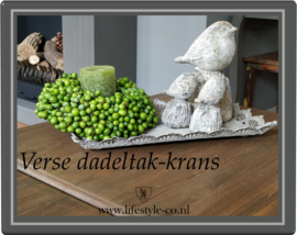 Verse Dadeltakken-krans, 25-30 cm