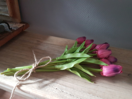 Paarse (kunst) tulpen,  7 stuks