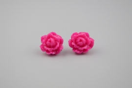 Pink rose oorbellen