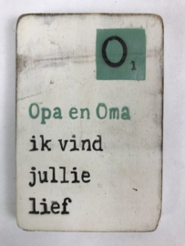 Magneet - Opa en Oma ik vind jullie lief