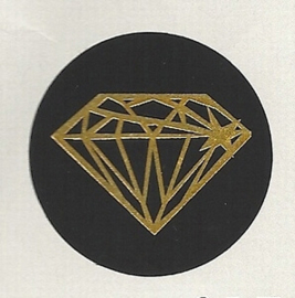 Sticker - Diamant met goud folie