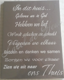 In dit huis geloven we in God ... ons thuis