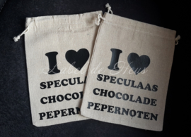 Pepernoten strooizakje I love