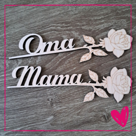 Houten roos mama of oma