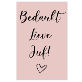 Kaartje Bedankt lieve juf!